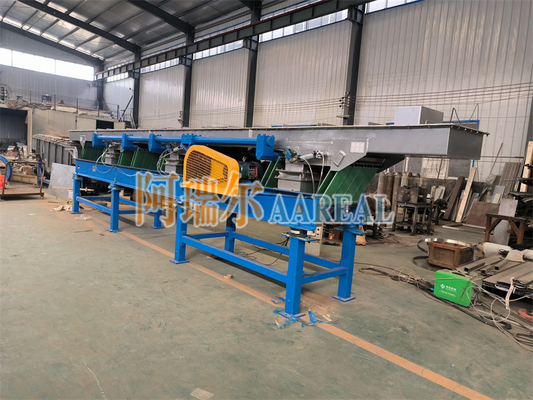 Stainless Steel Teflon Coated Leaf Spring Balanced Eccentric Vibratory Conveyor For Natural Crumb Rubber Product With Cooling Function