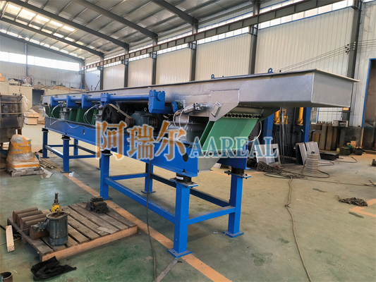 Stainless Steel Leaf Spring Eccentric Vibratory Conveyor For Natural Rubber Cooling Function