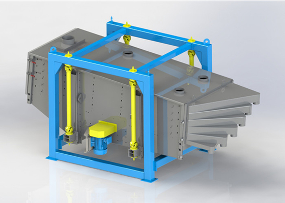 Capacity Gyratory Screen Separator Stainless Steel Mesh Reciprocating Motion 1-6 Layers