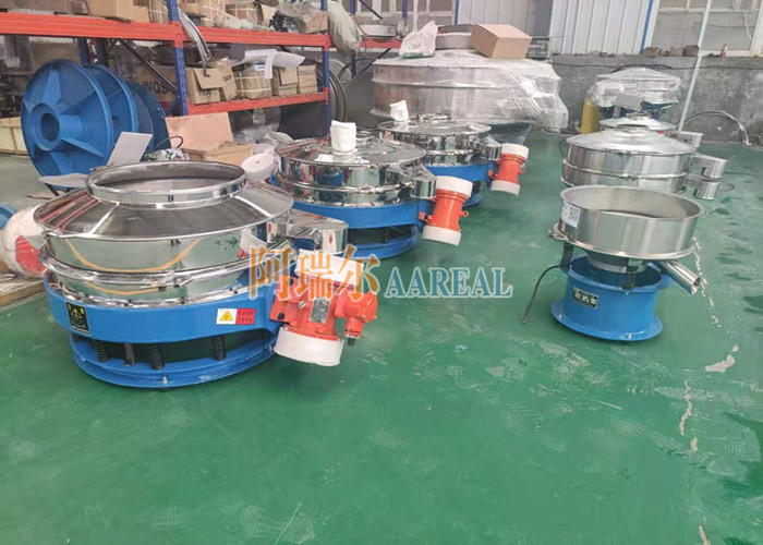 Stainless Steel 1200mm Single Deck Titanium Dioxide Flow-thru Vibrating Sieve for Titanium Dioxide Sprayed With Teflon Inside