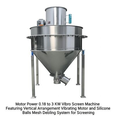 Motor Power 0.18 to 3 KW Vibro Screen Machine Featuring Vertical Arrangement Vibrating Motor and Silicone Balls Mesh Debling System for Screening